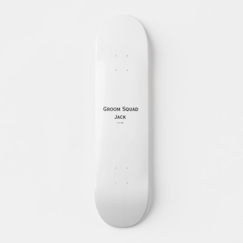 personalized simple monogram add your name wedding skateboard