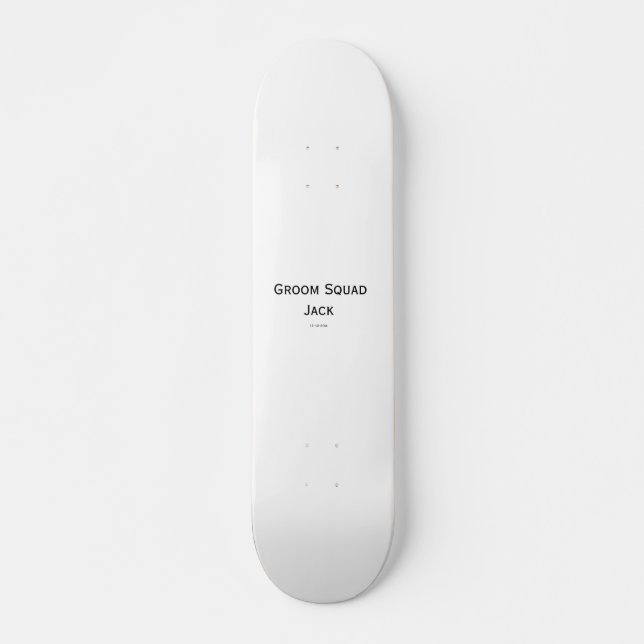 personalized simple monogram add your name wedding skateboard (Front)