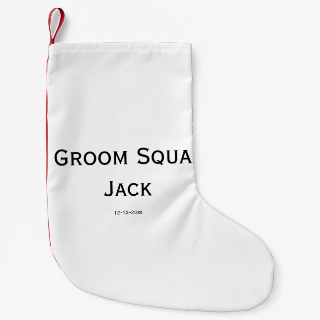 personalized simple monogram add your name wedding small christmas stocking (Front)