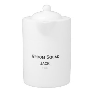 personalized simple monogram add your name wedding teapot