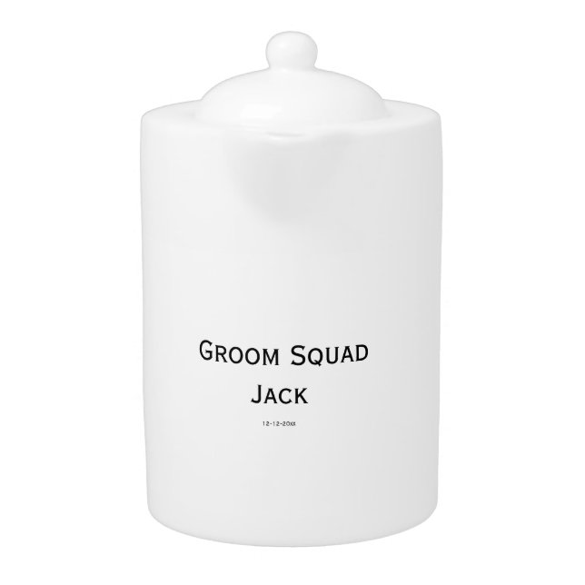 personalized simple monogram add your name wedding teapot (Front)