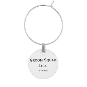 personalized simple monogram add your name wedding wine charm