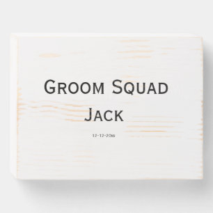 personalized simple monogram add your name wedding wooden box sign
