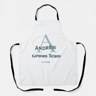 personalized simple monogram groom team groomsmen apron
