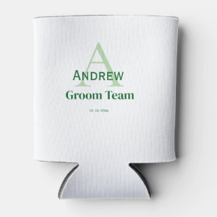 personalized simple monogram groom team groomsmen can cooler