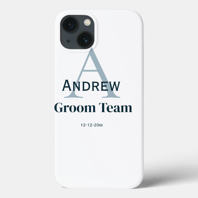 personalized simple monogram groom team groomsmen  Case-Mate iPhone case (Back)
