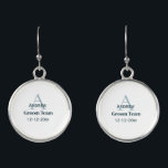 personalized simple monogram groom team groomsmen  earrings<br><div class="desc">design</div>