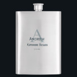 personalized simple monogram groom team groomsmen  flask<br><div class="desc">design</div>