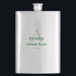 personalized simple monogram groom team groomsmen  flask<br><div class="desc">design</div>