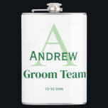 personalized simple monogram groom team groomsmen  flask<br><div class="desc">design</div>