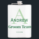 personalized simple monogram groom team groomsmen  flask<br><div class="desc">design</div>