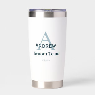 personalized simple monogram groom team groomsmen  insulated tumbler