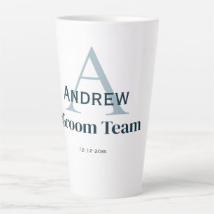 personalized simple monogram groom team groomsmen  latte mug