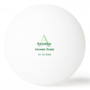 personalized simple monogram groom team groomsmen  ping pong ball