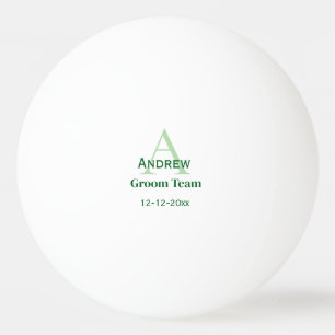 personalized simple monogram groom team groomsmen  ping pong ball