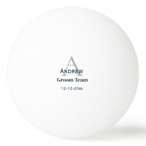 personalized simple monogram groom team groomsmen  ping pong ball