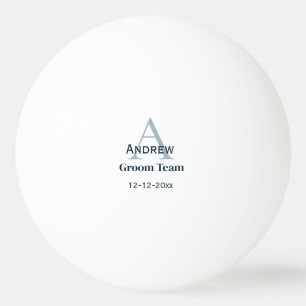 personalized simple monogram groom team groomsmen ping pong ball