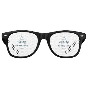 personalized simple monogram groom team groomsmen  retro sunglasses