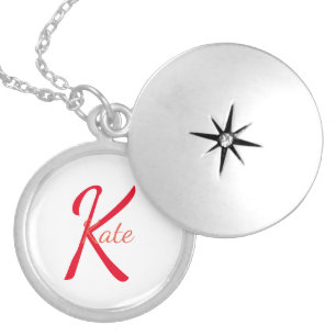 personalized simple monogram name bridesmaid locket necklace