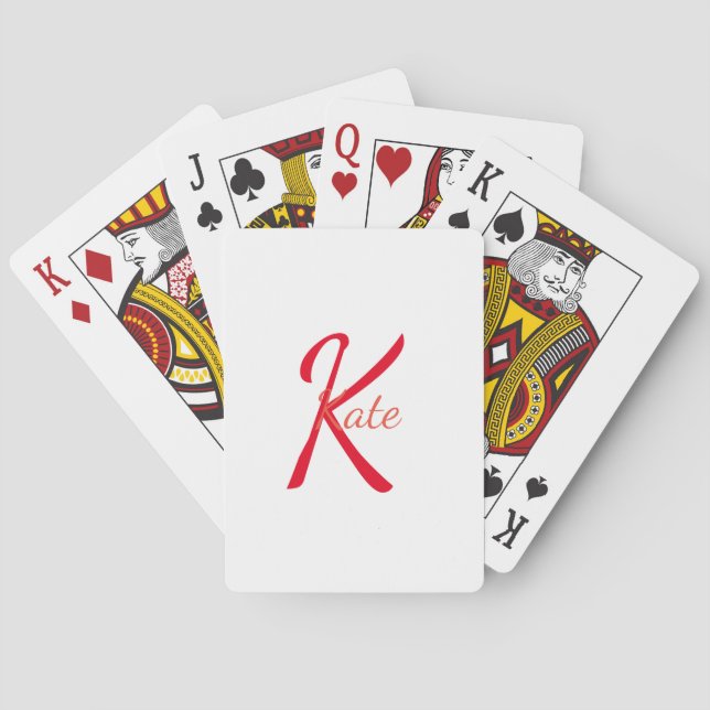 personalized simple monogram name bridesmaid   poker cards (Back)