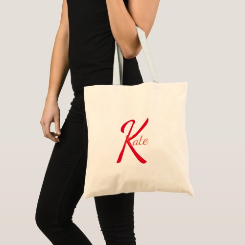 personalized simple monogram name bridesmaid   tote bag