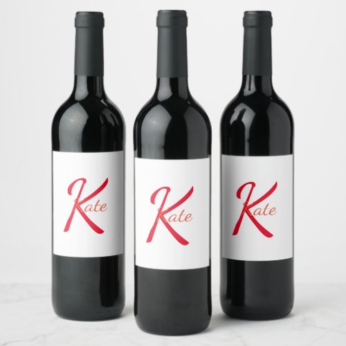 personalized simple monogram name bridesmaid   wine label