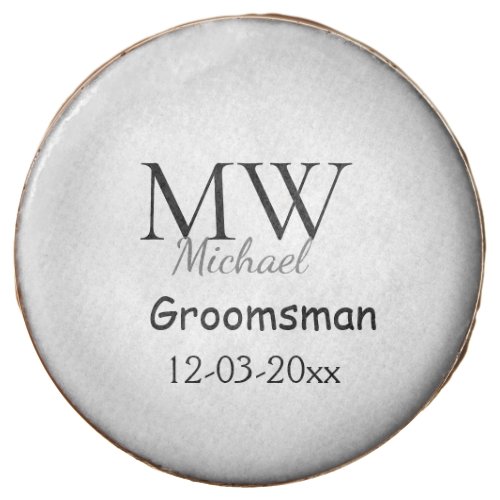 personalized simple monogram name groomsman  chocolate covered oreo