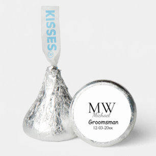 personalized simple monogram name groomsman  hershey®'s kisses®