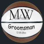 personalized simple monogram name groomsman minima basketball<br><div class="desc">design</div>
