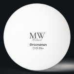 personalized simple monogram name groomsman minima ping pong ball<br><div class="desc">design</div>