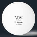 personalized simple monogram name groomsman minima ping pong ball<br><div class="desc">design</div>
