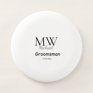 personalized simple monogram name groomsman minima Wham-O frisbee