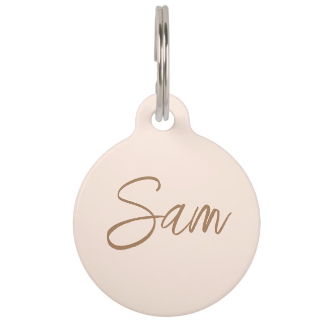 Personalized  simple Monogram Pet Name  ID Tag (Front)