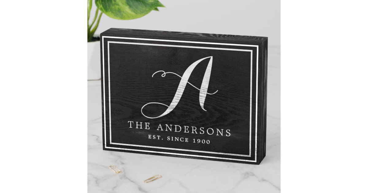 Personalized Simple Personalized Simple Monogrammed Family Name House Wooden Box Sign | Zazzle