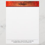 Personalized Simple Monogrammed  Letterhead<br><div class="desc">Minimal design in black text with templates to add your name and initial to make simple personalized gift. Red textured background color.</div>