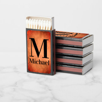 Personalized Simple Monogrammed Matchboxes