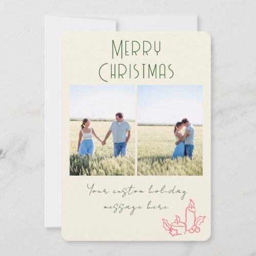 Personalized Simple Multi-Picture Christmas Card