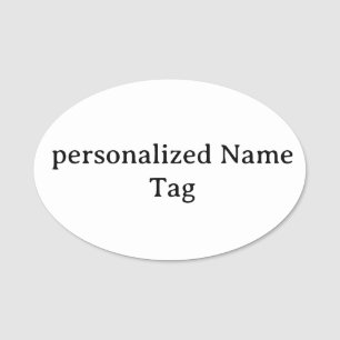 personalized simple Name Tag 3" X 2" Oval