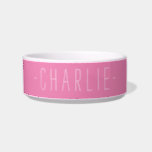 Personalized Simple Name Template Pet Food Bowl<br><div class="desc">Pink Simple Custom Name Personalized Pet Food Bowl.</div>