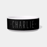 Personalized Simple Name Template Pet Food Bowl<br><div class="desc">Simple Custom Name Personalized Black Pet Food Bowl.</div>