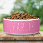 Personalized Simple Name Template Pet Food Bowl<br><div class="desc">Pink Simple Custom Name Personalized Pet Food Bowl.</div>