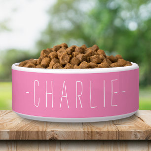 Personalized Simple Name Template Pet Food Bowl