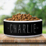 Personalized Simple Name Template Pet Food Bowl<br><div class="desc">Simple Custom Name Personalized Black Pet Food Bowl.</div>