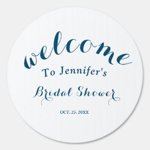 Personalized simple navy blue bridal shower sign