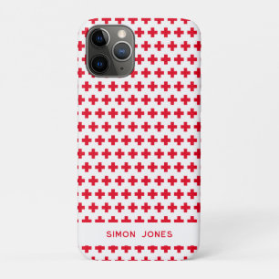 Personalized Simple Pattern Red Cross Medical iPhone 11 Pro Case