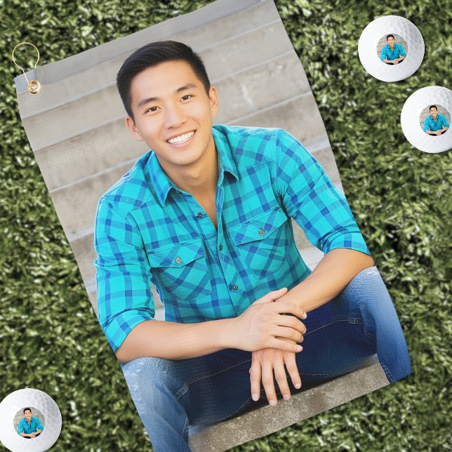 Personalized Simple Photo Custom Golf Towel (Create your Own Photo Golf Towel)