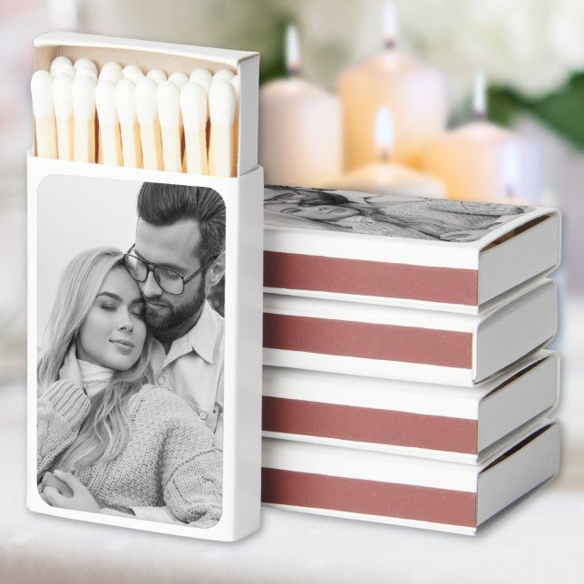 Personalized Simple Photo Wedding Matchboxes (Personalized Simple Photo Matchboxes)