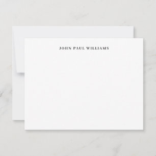 Personalized Simple Professional Classic Black Note Card