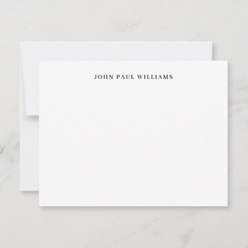 Personalized Simple Professional Classic Black Note Card