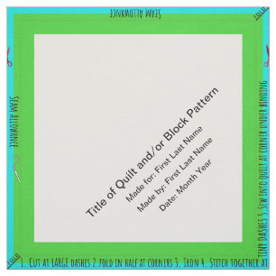 Personalized Simple Quilt Label Corner Fabric